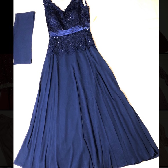 Cinderella Divine Chiffon & Lace evening Gown - Picture 4 of 6